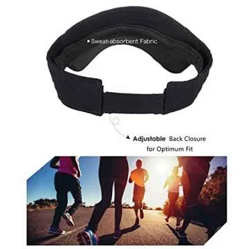 AZJ Sun Visor Hats for Women Men Adjustable UV Protection Outdoor Sports Golf Running Sun Caps (US, Numeric, 6 1/2, White,Black)