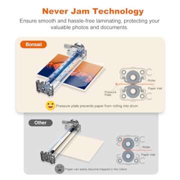 Bonsaii 13 Inch Laminator Machine with Never Jam Technology, Laminator Machine 11x17 Inch with Lamin...