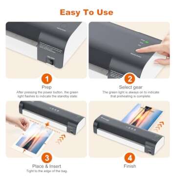 Bonsaii 13 Inch Laminator Machine with Never Jam Technology, Laminator Machine 11x17 Inch with Laminating Sheets, Laminating Machine for Home, Office, and Classroom Organization Supplies - L318-A