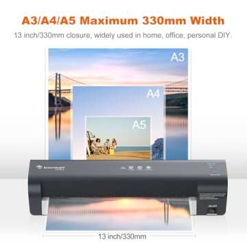 Bonsaii 13 Inch Laminator Machine with Never Jam Technology, Laminator Machine 11x17 Inch with Laminating Sheets, Laminating Machine for Home, Office, and Classroom Organization Supplies - L318-A