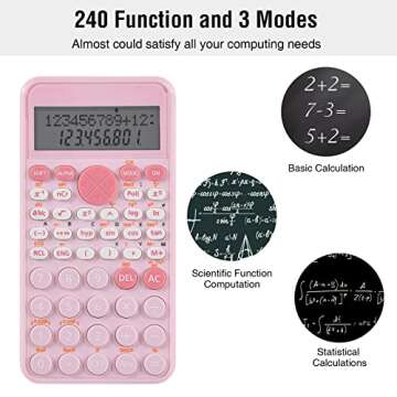 EooCoo 2-Line Standard Scientific Calculator, Cute Desk Accessories, Portable and Cute School Office Supplies, Suitable for Primary School to College Student Use
