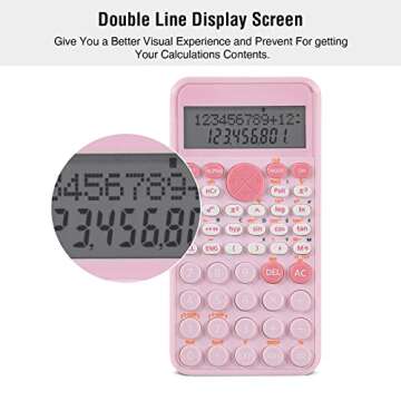 EooCoo 2-Line Standard Scientific Calculator, Cute Desk Accessories, Portable and Cute School Office Supplies, Suitable for Primary School to College Student Use