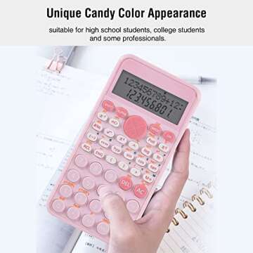 EooCoo 2-Line Standard Scientific Calculator, Cute Desk Accessories, Portable and Cute School Office Supplies, Suitable for Primary School to College Student Use