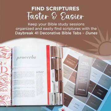 Decorative Bible Tabs for Women (96 Pieces) - Earth Tone Neutral Gold Foil Bible Tabs - Laminated Bi...