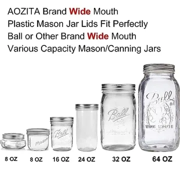 Aozita Colored Wide Mouth Mason Jar Lids - Leak-Proof 16 Pack
