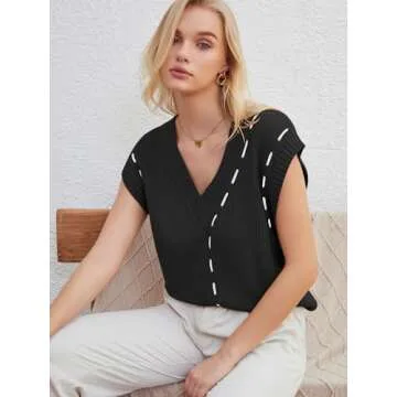 Stylish MFAVIP Women’s Oversized Sweater Vest Tops