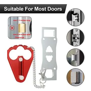 Portable Door Lock for Hotel Safety - Metal Security Lock for Travelers