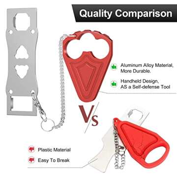 Portable Door Lock for Hotel Door Safety- Metal Hotel Door Locks for Travelers Security-Travel Door Lock Latches & Bolts for Additional Safety Prevent Unauthorized Entry，Red