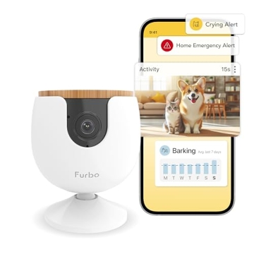 Furbo Mini New Pet Camera + Nanny Bundle: Home Security & Cat, Dog Safety Alerts, Pet Camera with Sp...