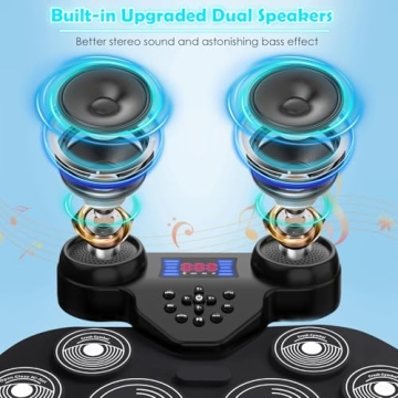 Electric Drum Set with LED Lights for Kids & Adults