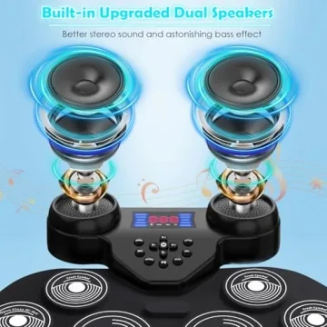 Electric Drum Set with LED Lights for Kids & Adults