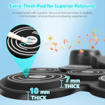 Electric Drum Set with LED Lights for Kids & Adults