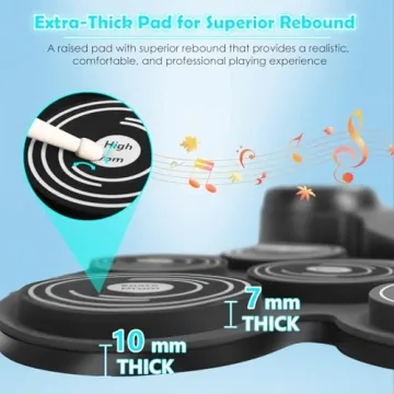 Electric Drum Set with LED Lights for Kids & Adults