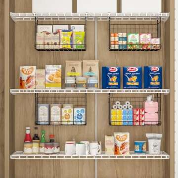 3-Pack Hanging Laundry Room Organizaton：Foldable Laundry Room Organizer Wire Basket with 360°Rotating Hooks Space Saving Over Washer and Dryer Shelves - Laundry Organization and Storage, Black Patent