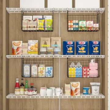 3-Pack Hanging Laundry Room Organizaton：Foldable Laundry Room Organizer Wire Basket with 360°Rotating Hooks Space Saving Over Washer and Dryer Shelves - Laundry Organization and Storage, Black Patent