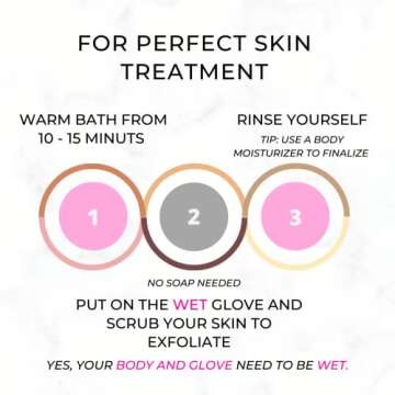 Asymi Deep Exfoliating Glove - Reusable Exfoliating Mitt for Dead Skin Removal (Keratosis Pilaris Strawberry Legs Ecologic body care) Vegan Body Scrub SPA body Treatment (Rose Peach), 1.0 Count