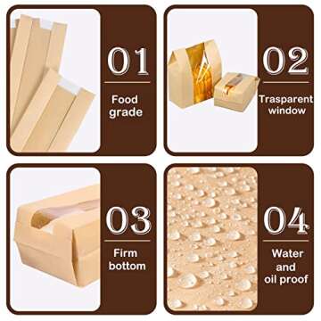 Eco-Friendly Large Paper Bread Bags for Gifting