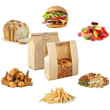 Eco-Friendly Large Paper Bread Bags for Gifting