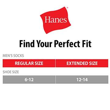 Hanes Max Cushion Low Cut Socks for Men - 6 Pairs