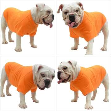 Lovelonglong Bulldog Clothes Dog Clothing Blank T-Shirt Tee Shirts for French Bulldog English Bulldog American Pit Bull Pugs 100% Cotton Skin Care Orange B-XL