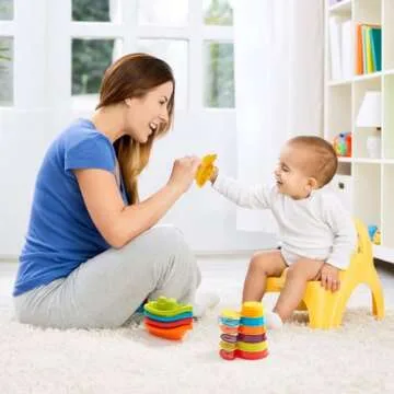 AMCHSURI Baby Bath Toys for Kids Ages 1-3, 11 PCS Mold Free Toddler Bath Toys for 2-4 Bathtub Water Table Pool Toys Stackable Boats and Spoons for Babies 6-12 Months Early Learning Educational Gift