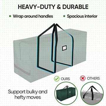 BALEINE 7.5 ft Extra Large Christmas Tree Storage Bag With Reinforced Handles and Dual Zippers for Wide Opening (Green)