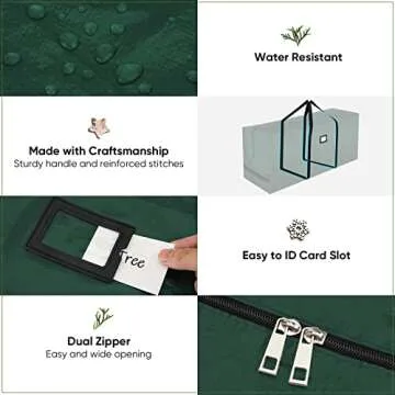 BALEINE 7.5 ft Christmas Tree Storage Bag with Zippers