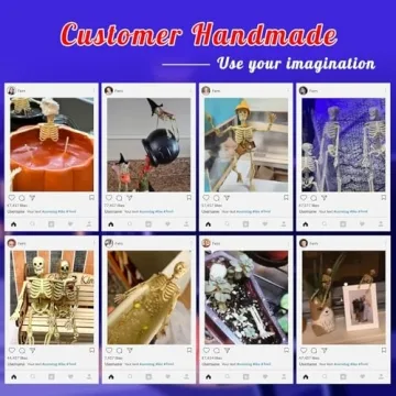 MUXIUNT 16 Pcs Halloween Mini Skeleton Figurine Decoration