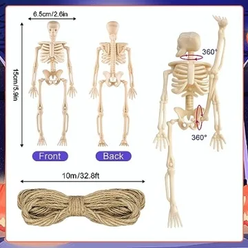 MUXIUNT 16 Pcs Halloween Mini Skeleton Figurine Decoration