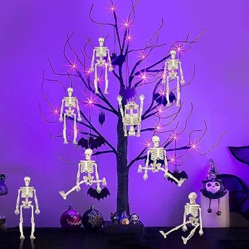 MUXIUNT 16 Pcs Halloween Mini Skeleton Figurine Decoration