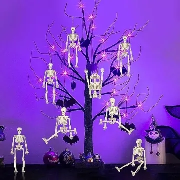 MUXIUNT 16 Pcs Halloween Mini Skeleton Figurine Decoration