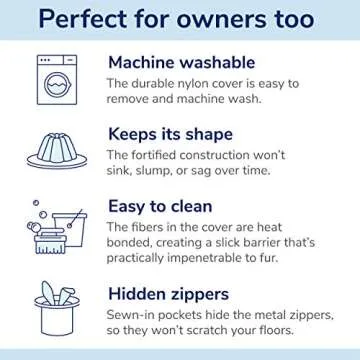 Casper Dog Bed, Plush Memory Foam, Small, Gray, 26.0"L x 19.0"W x 6.0"Th