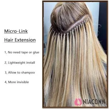 NIACONN 1000Pcs MicroLink Beads for Hair Extensions, 5mm Silicone Lined Beads Microlink Rings Hair Extensions Tool-Brown