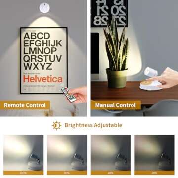 LEASTYLE Spot Lights Battery Operated Picture Lights Mini Accent Lights Indoor Dimmable LED Spotligh...