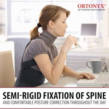 ORTONYX Comfort Posture Corrector Back Brace for Woman and Men, Scoliosis Hunchback Kyphosis Correction/XS