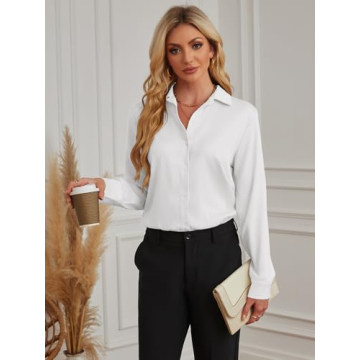 Sexy White Collared Blouse Bodysuit for Women