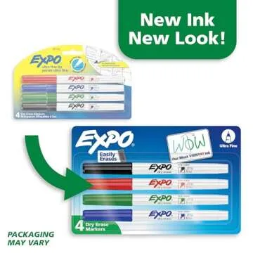 EXPO Ultra Fine Tip Dry Erase Markers, Assorted Colors, 4 Count