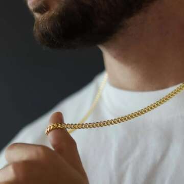 Gold Plated Cuban Link Chain for Men by OLARCU