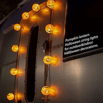 Halloween Pumpkin Lantern String Lights, 10 Pack, 9.8FT Decor