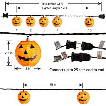 Halloween Pumpkin Lantern String Lights for Spooky Decor