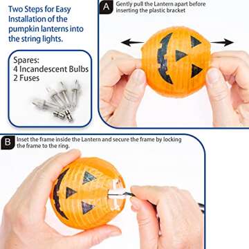 Halloween Pumpkin Lantern String Lights for Spooky Decor
