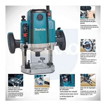 Makita RP2301FC 3-1/4 HP* Plunge Router, with Variable Speed