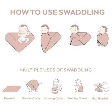 JELLYMONI Muslin Swaddle Blankets for Unisex, 2 Pack Newborn Receiving Blanket, Large 47 x 47 inches Soft Breathable Muslin Baby Blanket for Newborn Boys & Girl