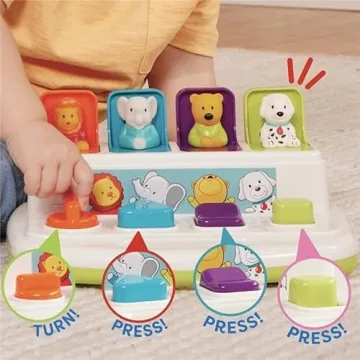 Interactive Battat Pop-Up Pals Cause-and-Effect Toy for Toddlers