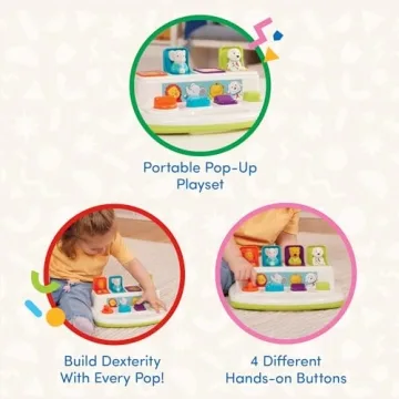 Interactive Battat Pop-Up Pals Cause-and-Effect Toy for Toddlers