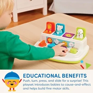 Interactive Battat Pop-Up Pals Cause-and-Effect Toy for Toddlers