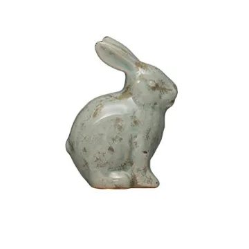 Whimsical Aqua Rabbit Figurine - Perfect for Easter Decor & Gifts