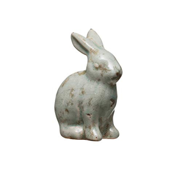 Creative Co-Op Aqua Rabbit Figurine for Delightful Decor