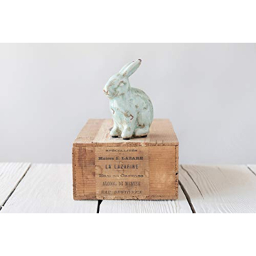 Creative Co-Op Aqua Rabbit Figurine for Delightful Decor
