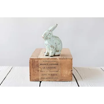 Creative Co-Op Aqua Rabbit Figurine for Delightful Decor